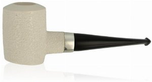 Block Meerschaum Pfeife rustik Silberring