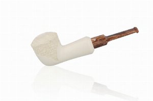 Block Meerschaumpfeife XL rustiziert Dublin im Maß-Etui