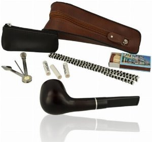 Jean Claude Pfeifen-Einsteigerset Lederoptik Braun Nr. 2 Pfeife gerade