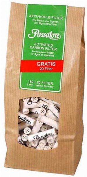 Passatore Aktivkohle-Filter 180 +20 Stück Pfeifenfilter