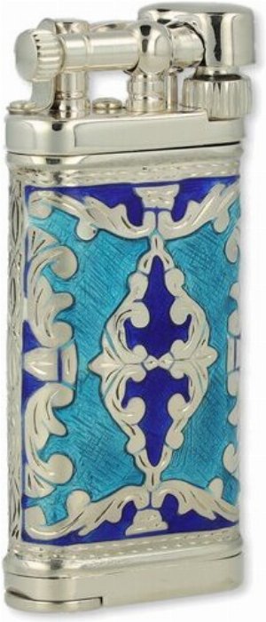 Sillems Pfeifenfeuerzeug Old Boy Lea 2 Faces Blue
