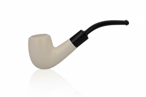 Block Meerschaumpfeife Bent weiß Large im Etui