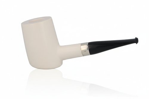Block Meerschaumpfeife Poker weiß Large im Etui
