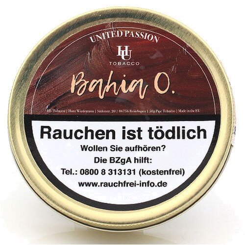 HU Tobacco Bahia O. Pfeifentabak 50g Dose
