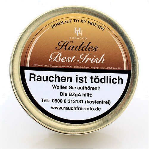 HU Tobacco Haddes Best Irish Pfeifentabak 100g Dose