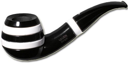 Vauen Pfeife Stripe Schwarz-Weiß 137 
