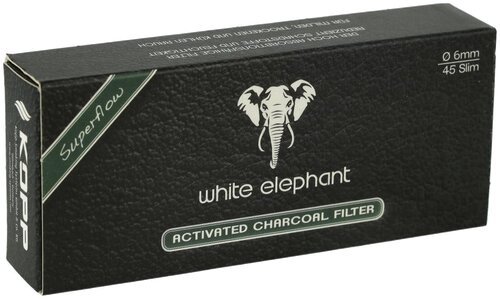 White Elephant Aktivkohlefilter Pfeifenfilter 6mm 45 Stück